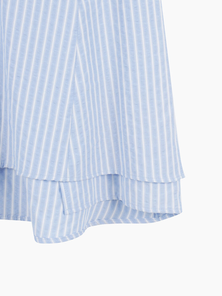 Light blue striped sleeveless blouse - null - Light Blue | Sisley K image number 4